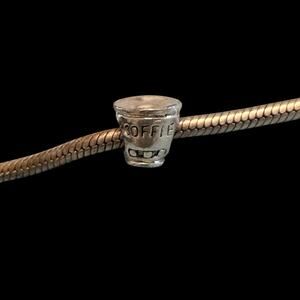 coffee cup charm for Pandora style charm bracelet